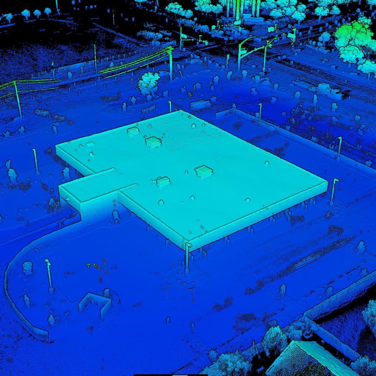 LiDAR point cloud scan of a building